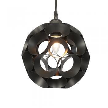 Noda 23cm Black Metal Sphere Shade for Ceiling Pendants (Oaks 2125 NE BK)