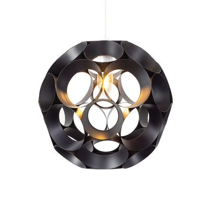 Noda 28cm Black Metal Sphere Shade for Ceiling Pendants (Oaks 2130 NE BK)