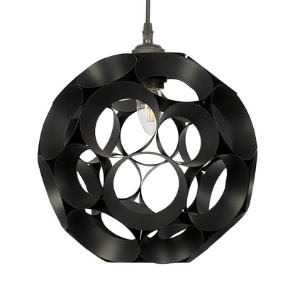 Noda 28cm Black Metal Sphere Shade for Ceiling Pendants (Oaks 2130 NE BK)