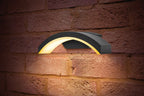 Curve Integral Exterior Wall Light With a Curved Diffuser