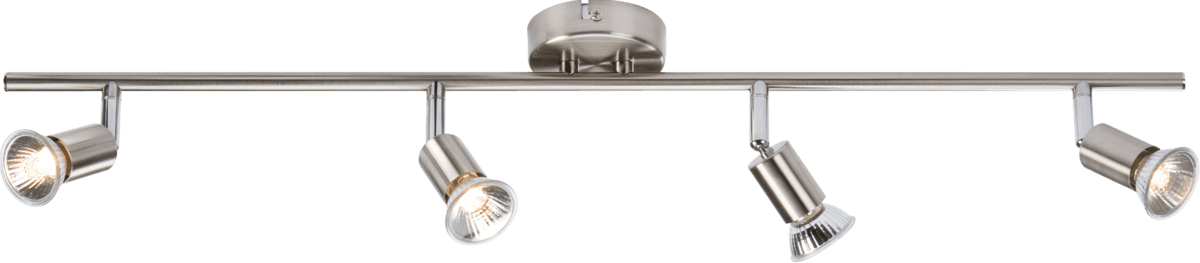Knightsbridge - 230V GU10 Quad Bar Spotlight - Brushed Chrome - Luminosity Designs Ltd