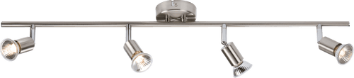 Knightsbridge - 230V GU10 Quad Bar Spotlight - Brushed Chrome - Luminosity Designs Ltd