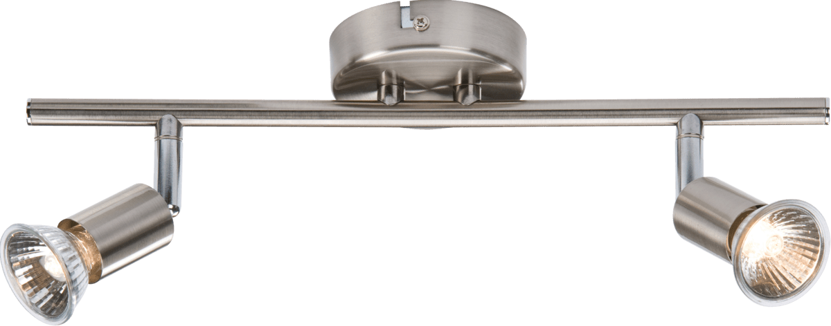 Knightsbridge - 230V GU10 Twin Bar Spotlight - Brushed Chrome - Luminosity Designs Ltd