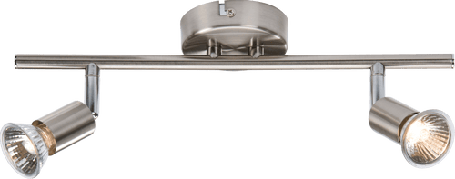Knightsbridge - 230V GU10 Twin Bar Spotlight - Brushed Chrome - Luminosity Designs Ltd