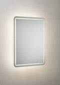 Knightsbridge - 230V IP44 600 x 450mm Back - lit LED Bathroom Mirror with Demister, Shaver Socket and Motion Sensor - Luminosity Designs Ltd