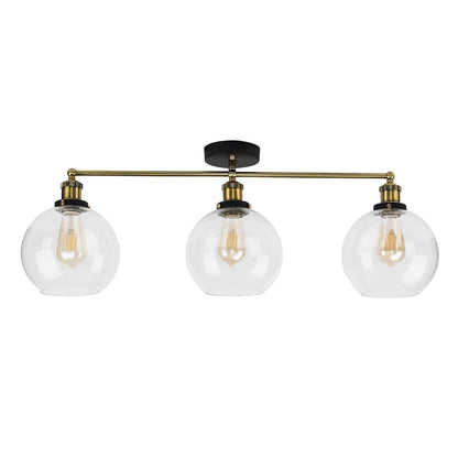 Devon Steampunk Industrial 3 Light Semi Flush