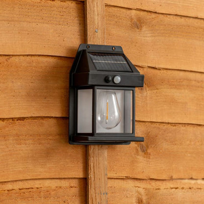 Set of 4 Mini Lantern Solar PIR Wall Light