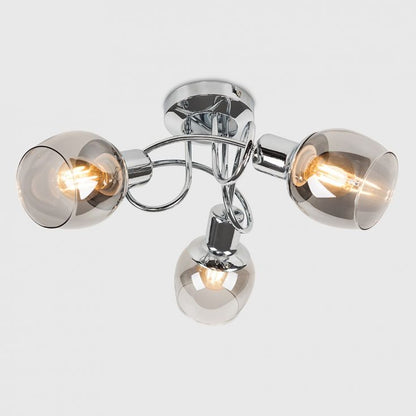 Zarah 3 Light Chrome Flush Ceiling Light