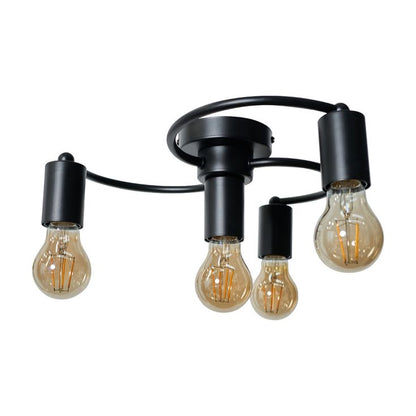 Trisk Semi Flush Ceiling Light in Matt Black