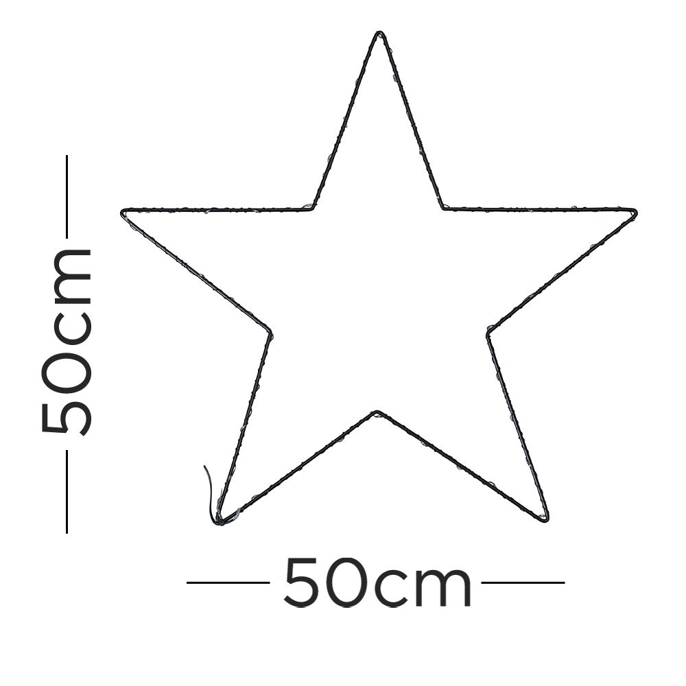 IP44 Small Black Outdoor Warm White Star Light