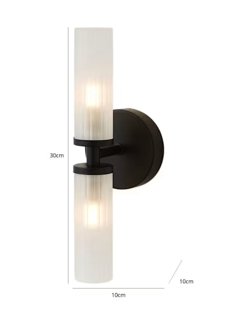 Canya IP44 Bathroom Rated Wall Light with Glass Shades