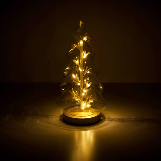 Glass Battery Operated Christmas Tree with 20 LED Lights