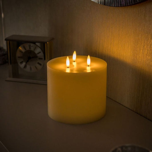 Three Wick Flickering LED Candle with Remote Control