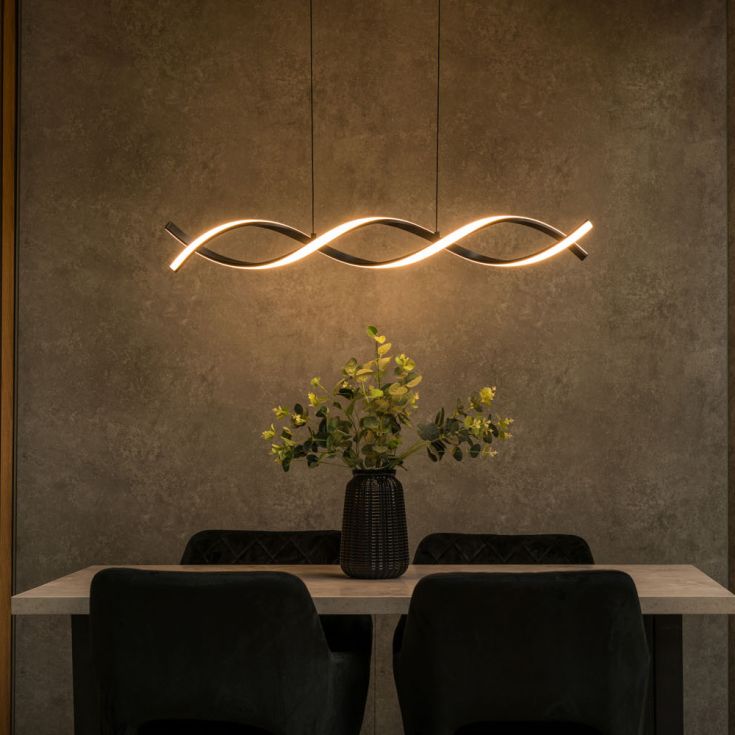 Infinity LED Double Twist Ceiling Light in Matte Black