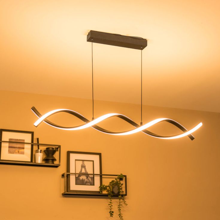 Infinity LED Double Twist Ceiling Light in Matte Black