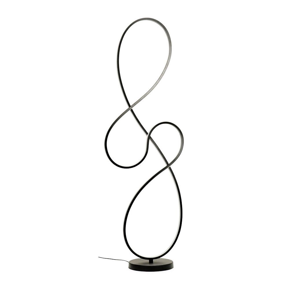 Infinity LED Matte Black Swirl Floor Lamp