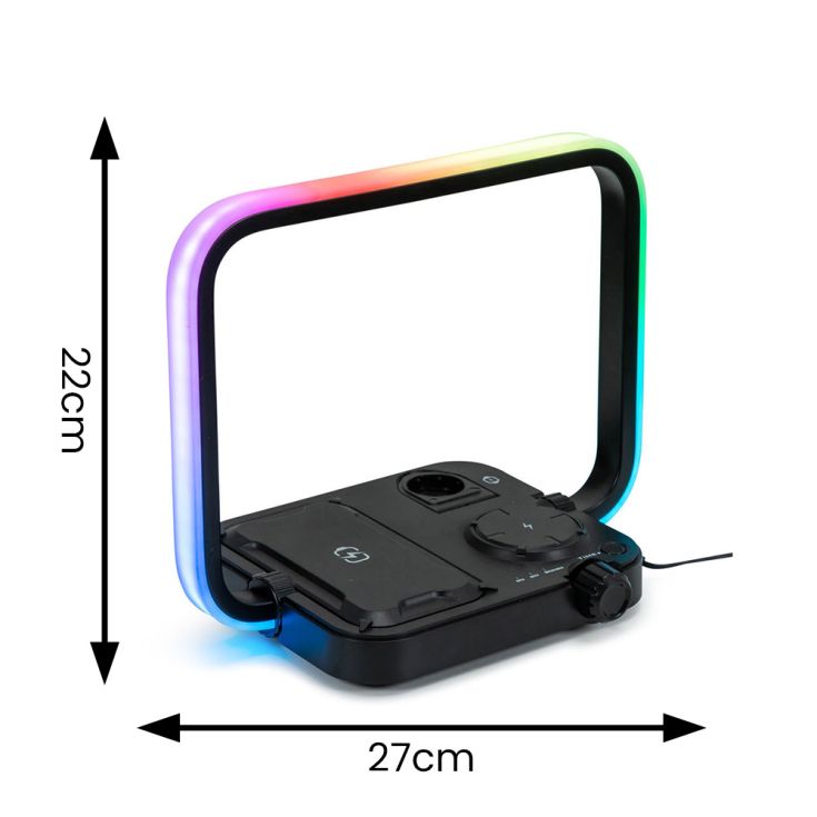 3-in-1 Wireless Charging Pad with Colour Changing Light in Black