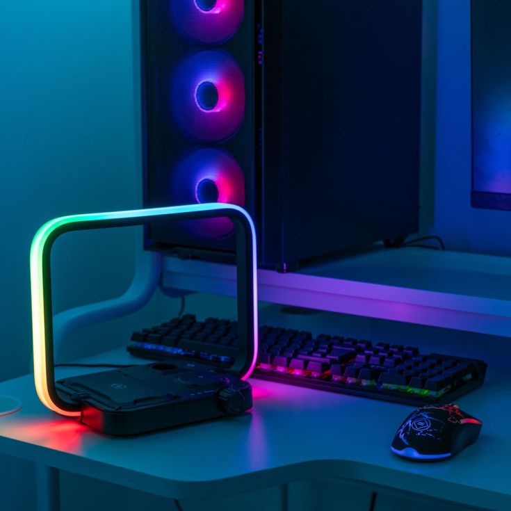 3-in-1 Wireless Charging Pad with Colour Changing Light in Black