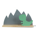 Green and White Dinosaur Plug-In Shelf Wall Light With Pull Switch