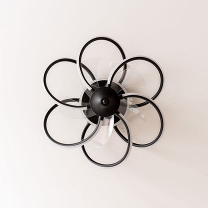 Infinity Swirl Integrated LED neon light Style Ceiling Fan in Matt Black with Remote Control