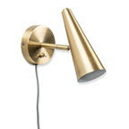 Duke Cone Plug In Wall Light in Antique Brass