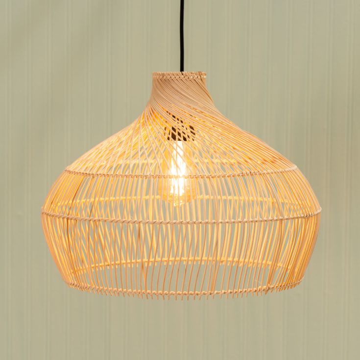 Anais Large Twist Sphere Eco Friendly Natural Rattan Pendant Shade