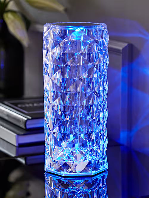 Rose Rechargeable LED Crystal Style Touch Table Lamp