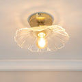 Custom Milled Metal Vintage Style Ceiling Flush Light Fitting with Shade Ring