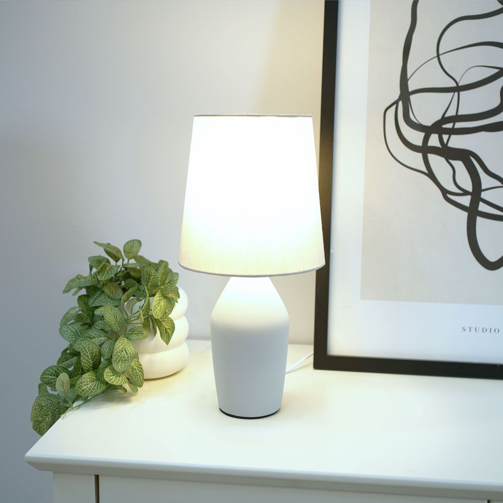 Arlo Ceramic Table Lamp With Matching Shade in Muted tones. 1x E14 (2690)