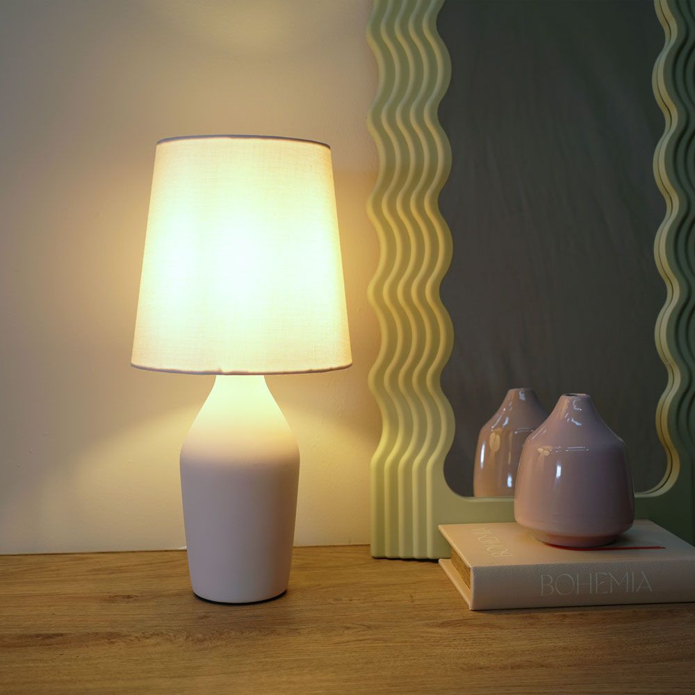 Arlo Ceramic Table Lamp With Matching Shade in Muted tones. 1x E14 (2690)