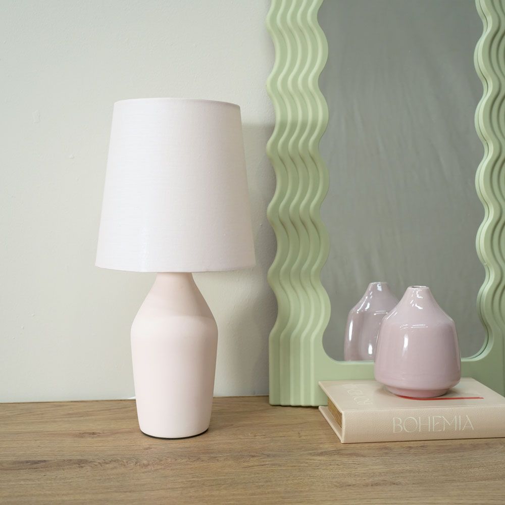 Arlo Ceramic Table Lamp With Matching Shade in Muted tones. 1x E14 (2690)