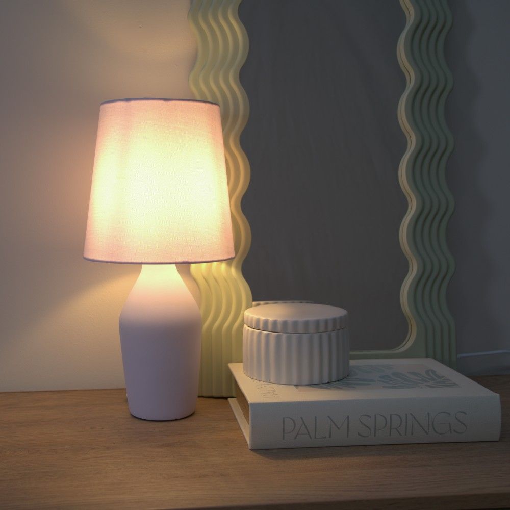 Arlo Ceramic Table Lamp With Matching Shade in Muted tones. 1x E14 (2690)