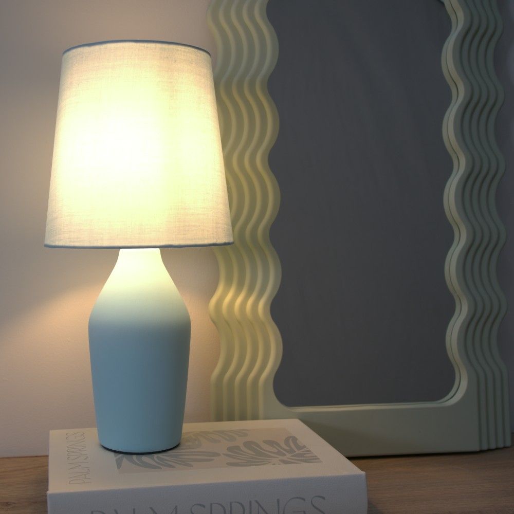 Arlo Ceramic Table Lamp With Matching Shade in Muted tones. 1x E14 (2690)