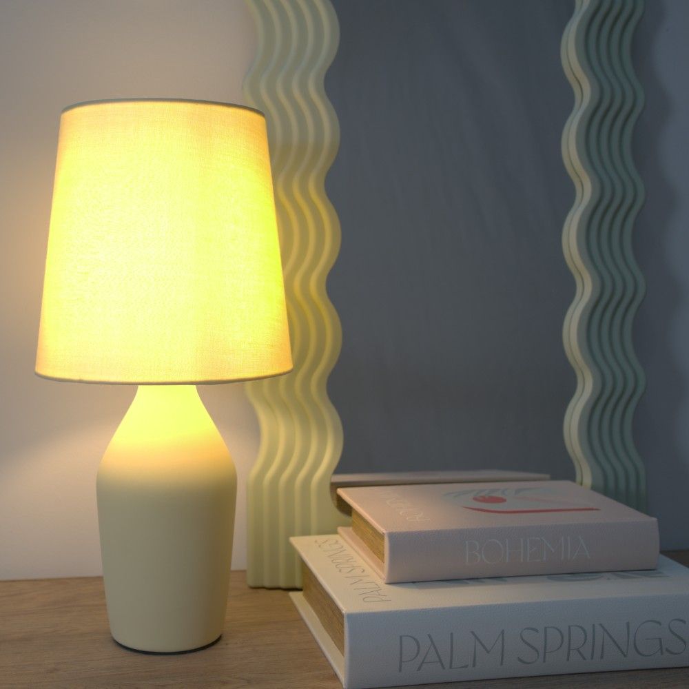 Arlo Ceramic Table Lamp With Matching Shade in Muted tones. 1x E14 (2690)