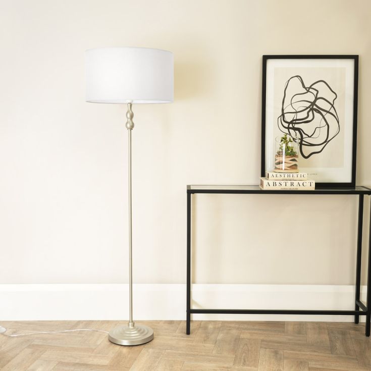 Maggie Candlestick Floor Lamp with a Slender Stem and Vintage Style Detailing, 1x E27