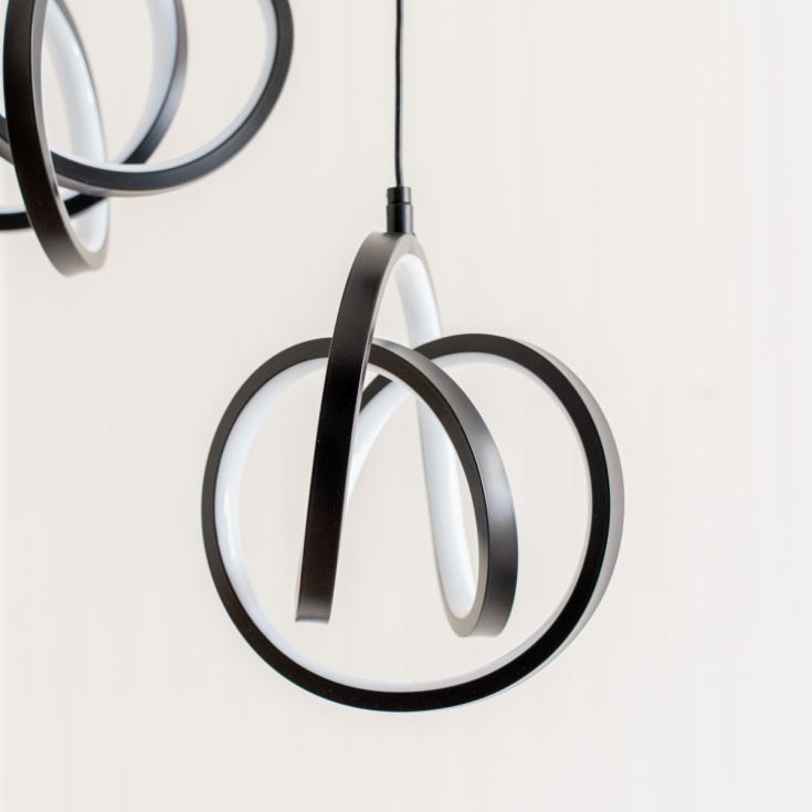 Infintity Loop 3 Light Multi Pendant in Black With Integrated LED
