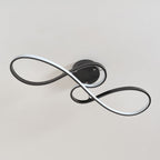 Infintity Loop Linear Pendant or Semi Flush in Black With Integrated LED