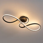 Infintity Loop Linear Pendant or Semi Flush in Black With Integrated LED