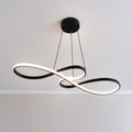 Infintity Loop Linear Pendant or Semi Flush in Black With Integrated LED