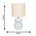 Kendal Blue Glaze Ceramic Table Lamp with Natural Shade, 1 X E14