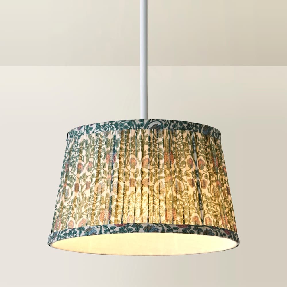 Green Abel Small William Morris Inspired Tapered Floral Print Easy Fit Shade