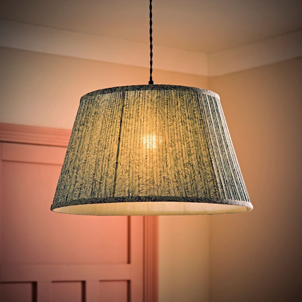 Blue Alba Large William Morris Inspired Tapered Floral Print Easy Fit Shade