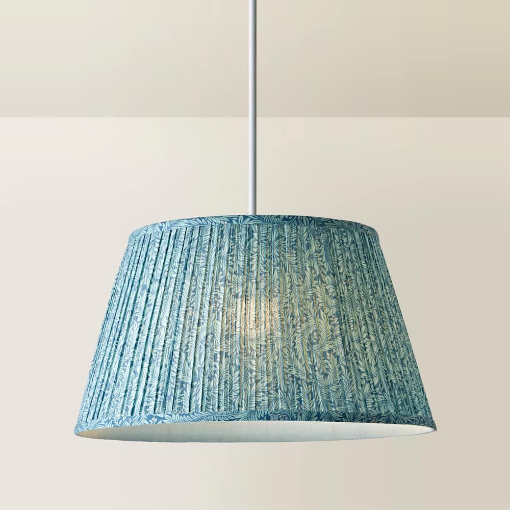 Blue Alba Large William Morris Inspired Tapered Floral Print Easy Fit Shade