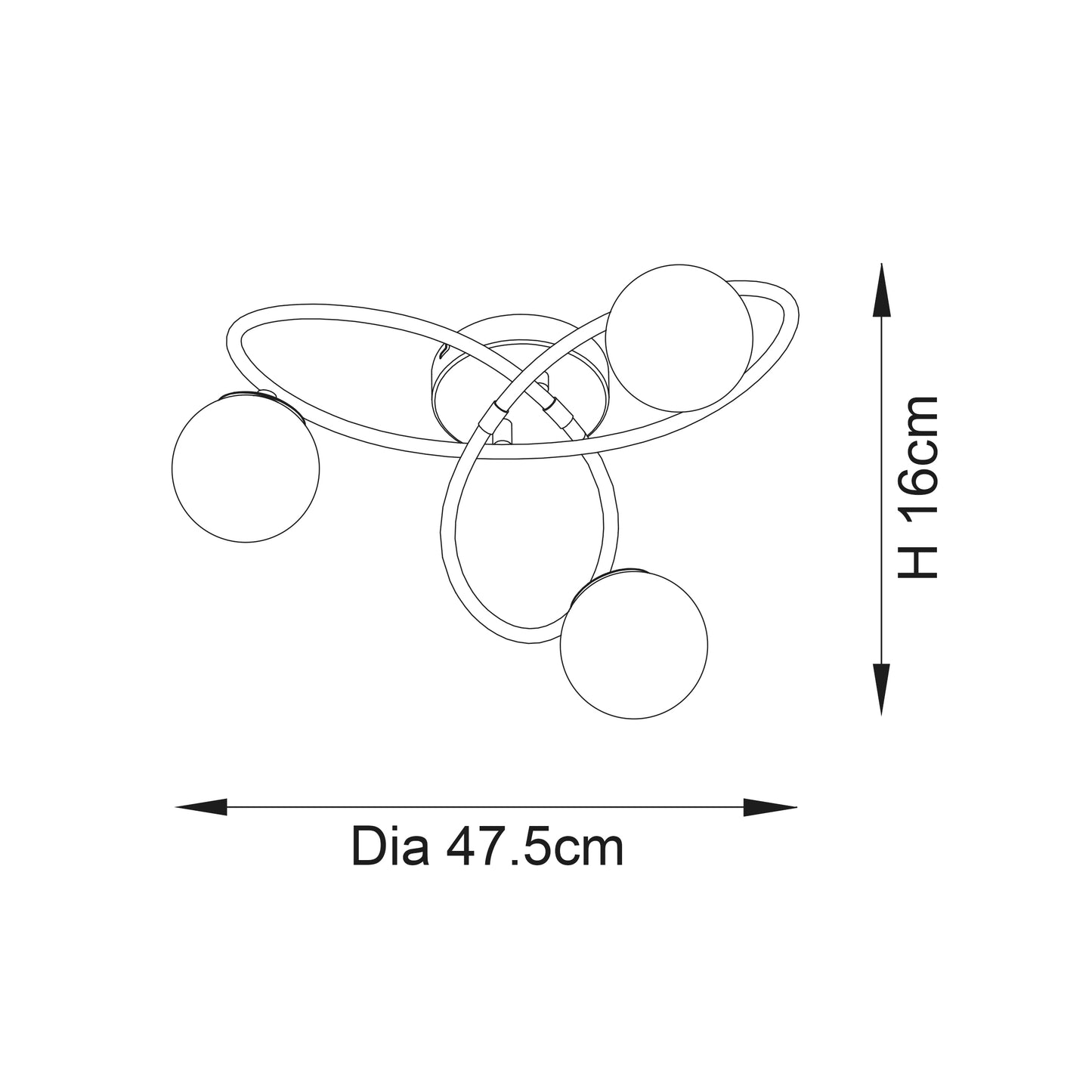 Pinta 3 Light Flush Fitting