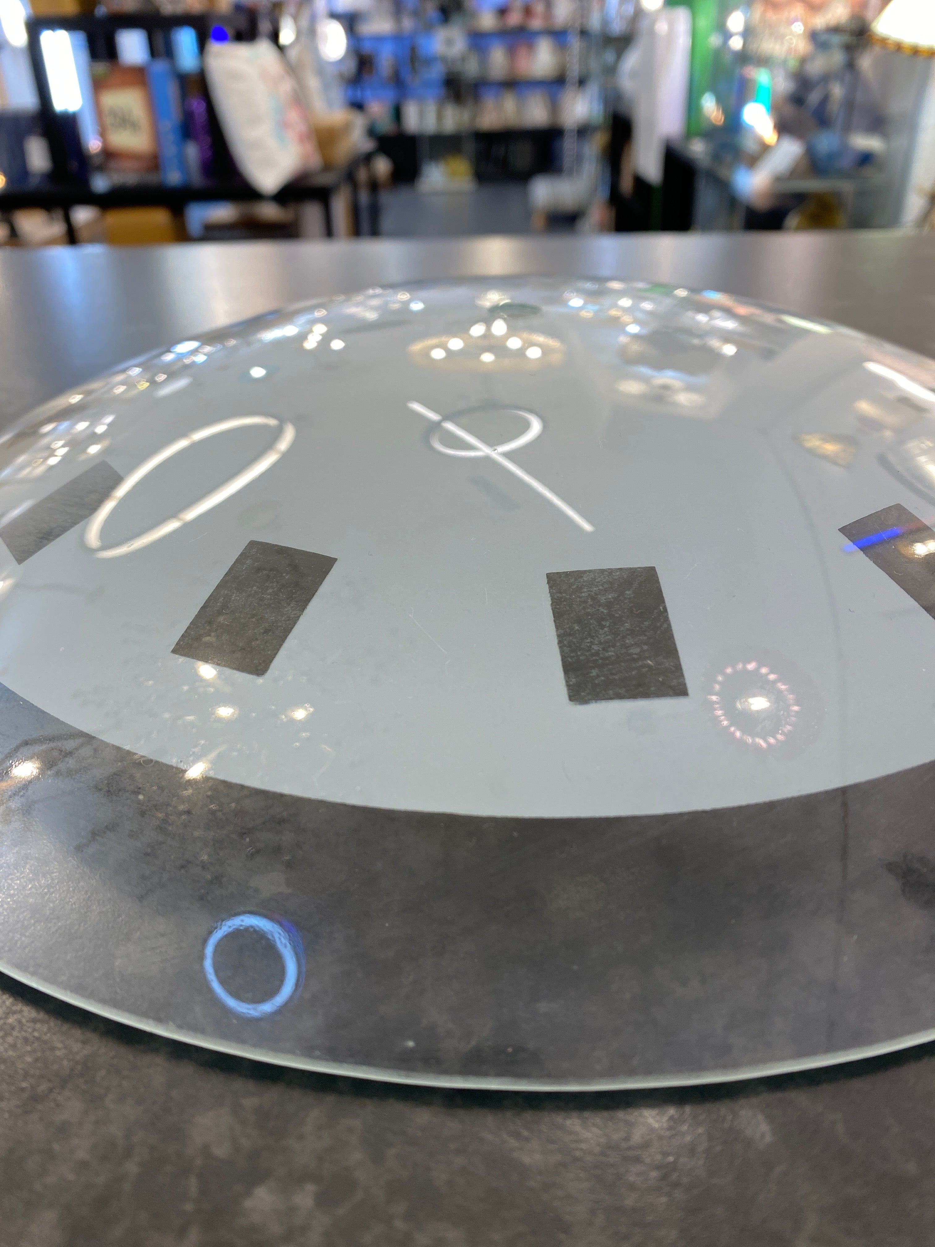 (29) Shallow Round Ceiling Shade for use with an Uplighter with a rod Fixing