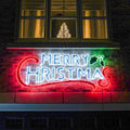 Connect Pro - 2m Outdoor Merry Christmas Tinsel Silhouette, 600 Multi Colour LEDs - Luminosity Designs Ltd