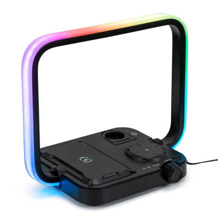 LSE - 3 - in - 1 Wireless Charging Pad with Colour Changing Light in Black - Luminosity Designs Ltd