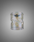 Luminosity Designs - 3 Light Baron Chrome Multi Pendant with Twisted Iridescent Glass - Luminosity Designs Ltd