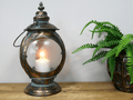 Luminosity Designs - 3 Window Antique Style Candle Lantern with Aged Patina and Dimpled Glass - Luminosity Designs Ltd