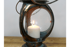 Luminosity Designs - 3 Window Antique Style Candle Lantern with Aged Patina and Dimpled Glass - Luminosity Designs Ltd